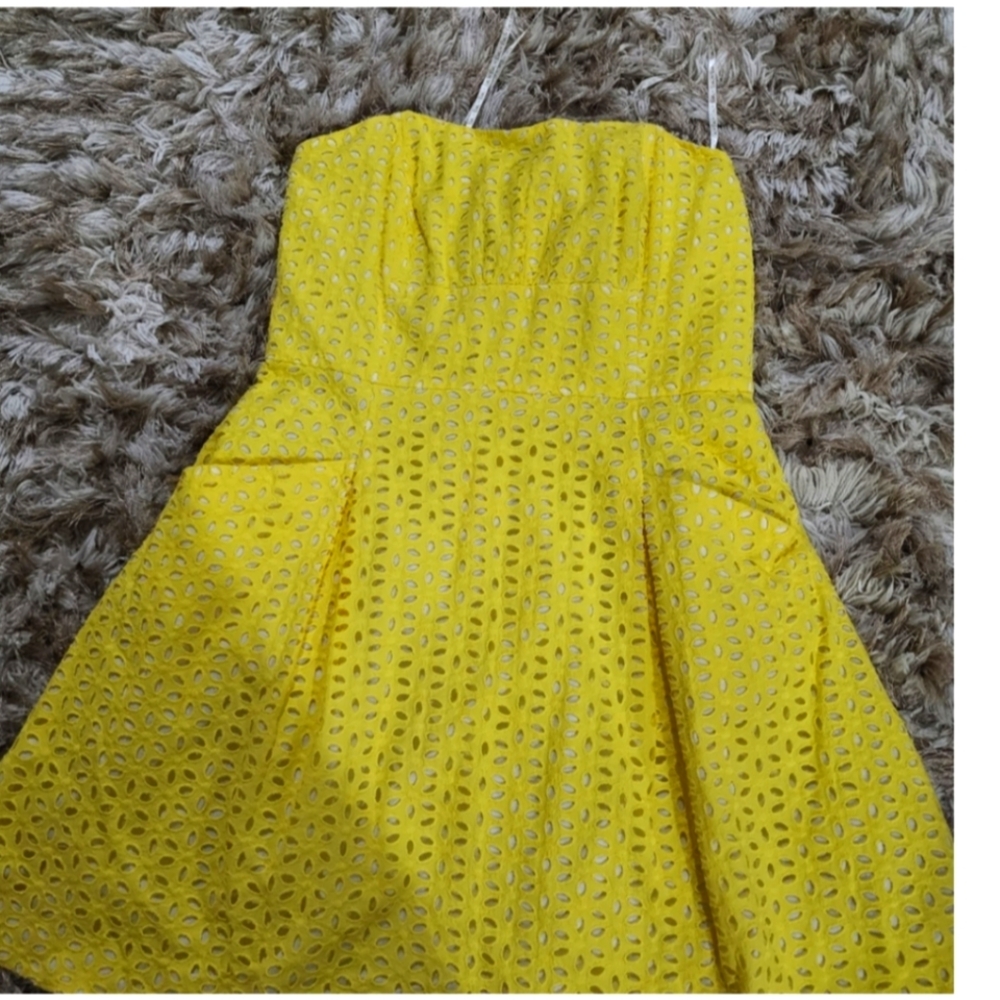 Yellow Strapless Dress